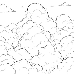 Majestätische Wolkenformationen Malbild für verträumte Himmelsforscher