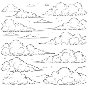 Detailreiche Punktwolken Malbild für verträumte Wolkenbeobachter