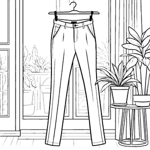 Elegane Damenhose an Kleiderstange Bastelvorlage für neugierige Pflanzenfreunde