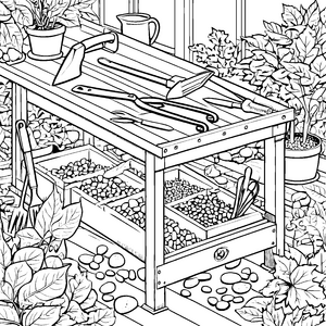 Abwechslungsreiche Zangen auf der Werkbank Bastelmotiv für kleine Gartenhelfer