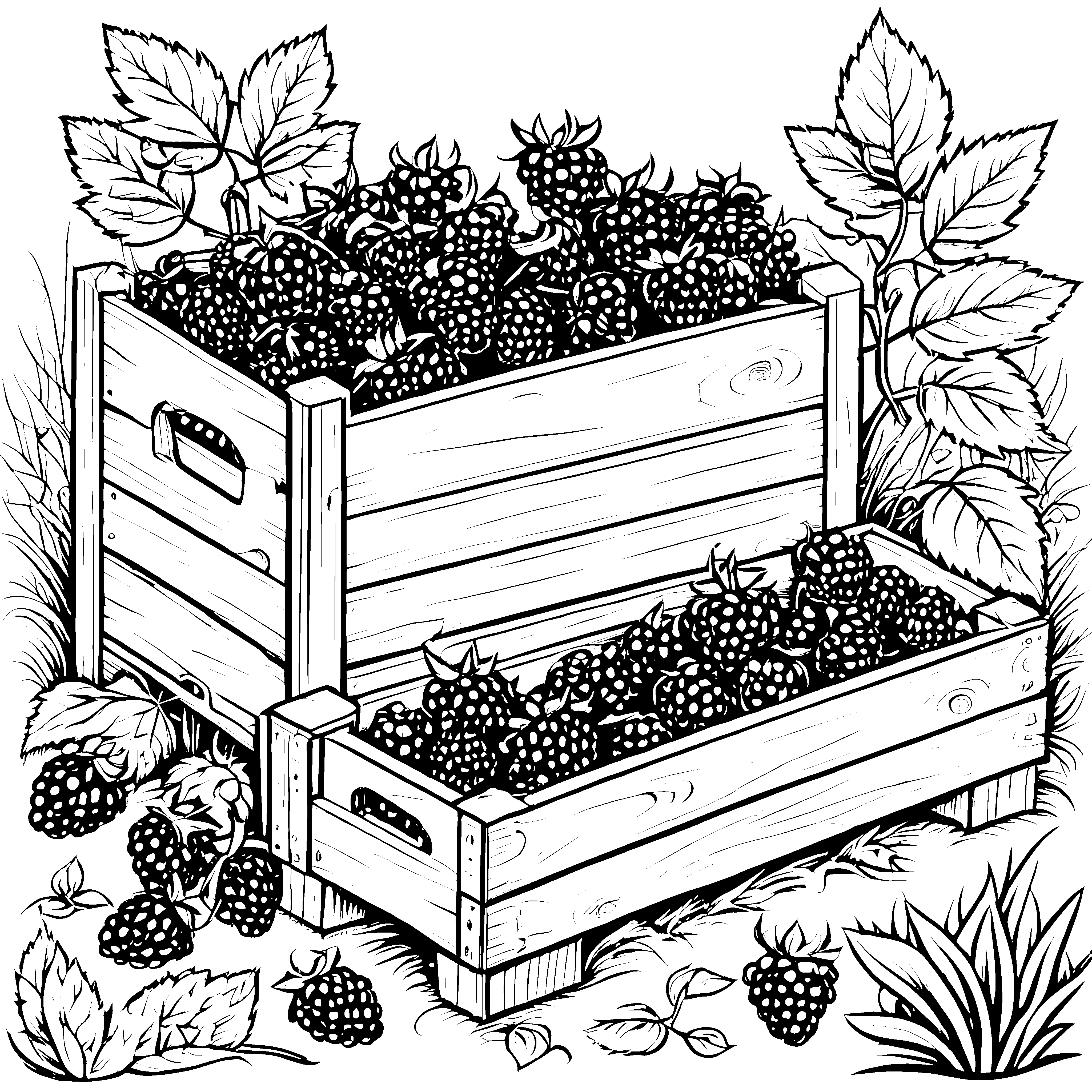 Rustikale Stachelbeeren in Holzkisten Bastelvorlage für Erntefreunde
