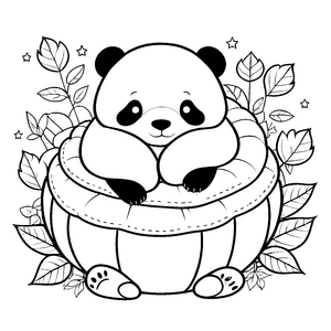 Flauschiger Panda in Schale Bastelmotiv für kleine Sternenfreunde