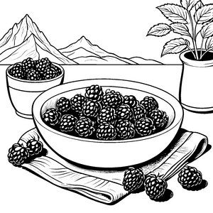 Farbenfrohe Stachelbeeren in Schalen Bastelvorlage für kreative Naturkinder