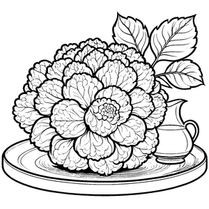 Prächtiger Blumenkohl mit Krug Bastelmotiv für neugierige Kochbegeisterte