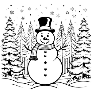 Niedlicher Schneemann mit Zylinder Bastelmotiv für mutige Winterfreunde