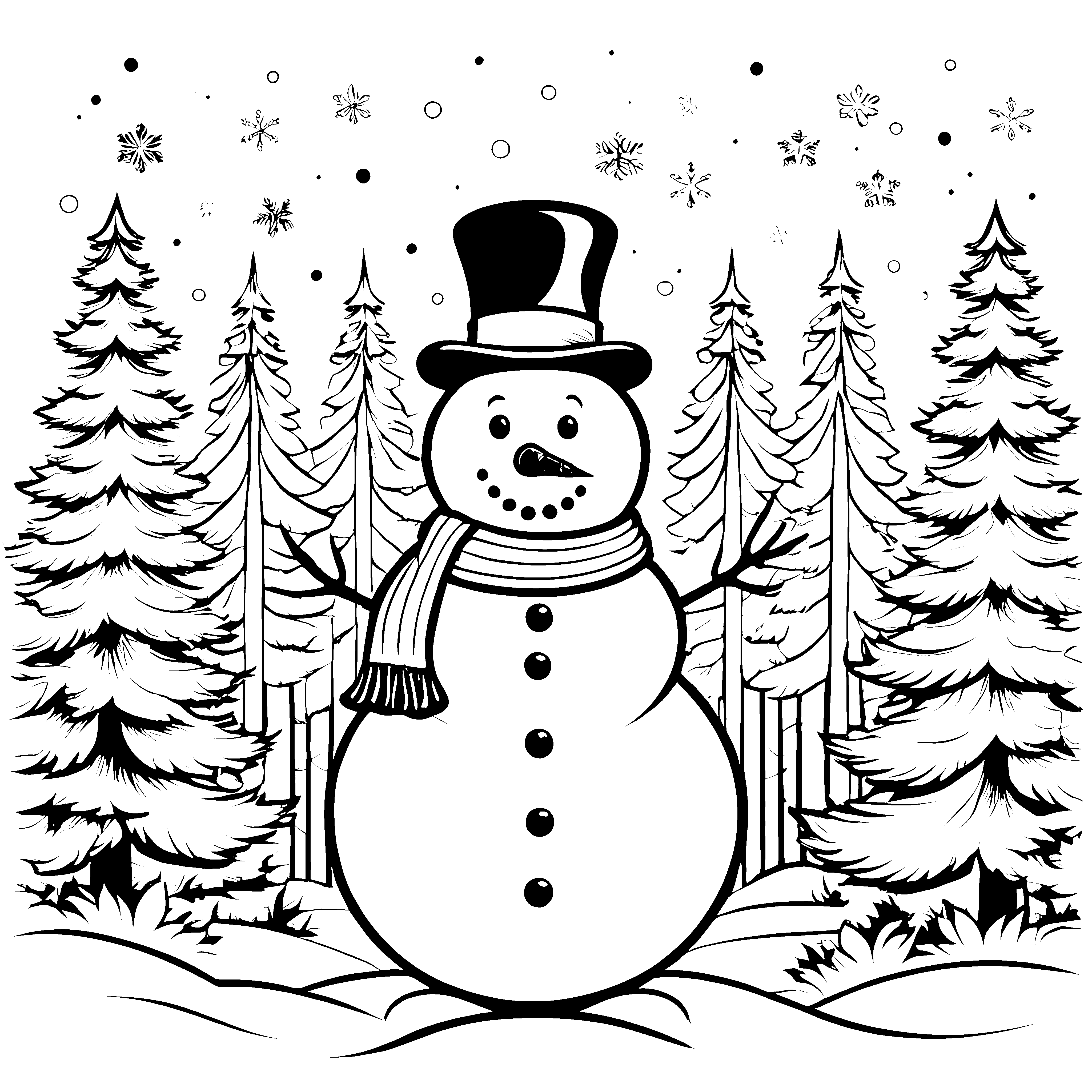 Niedlicher Schneemann mit Zylinder Bastelmotiv für mutige Winterfreunde