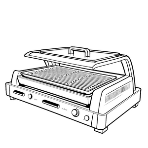 Moderner Kontaktgrill mit Rillenplatte Bastelvorlage für kreative Grillmeister