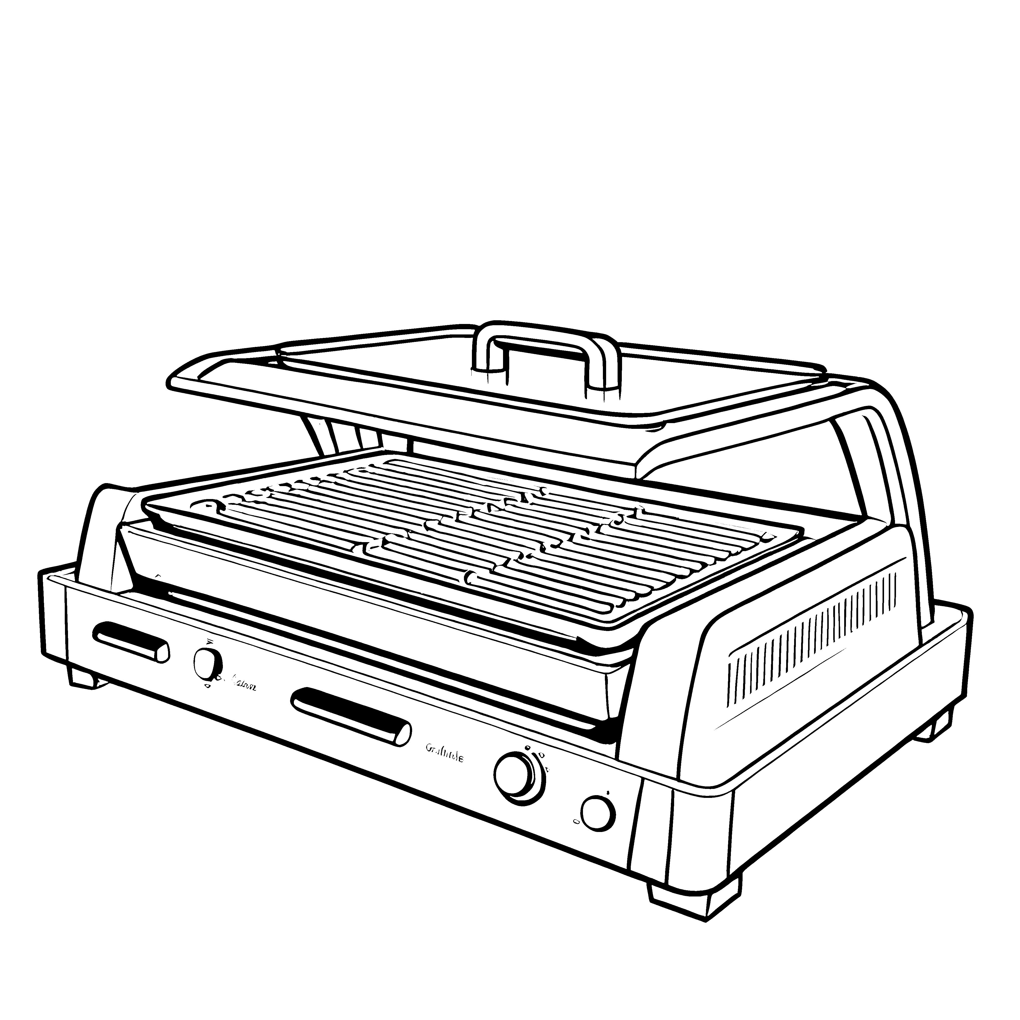Moderner Kontaktgrill mit Rillenplatte Bastelvorlage für kreative Grillmeister