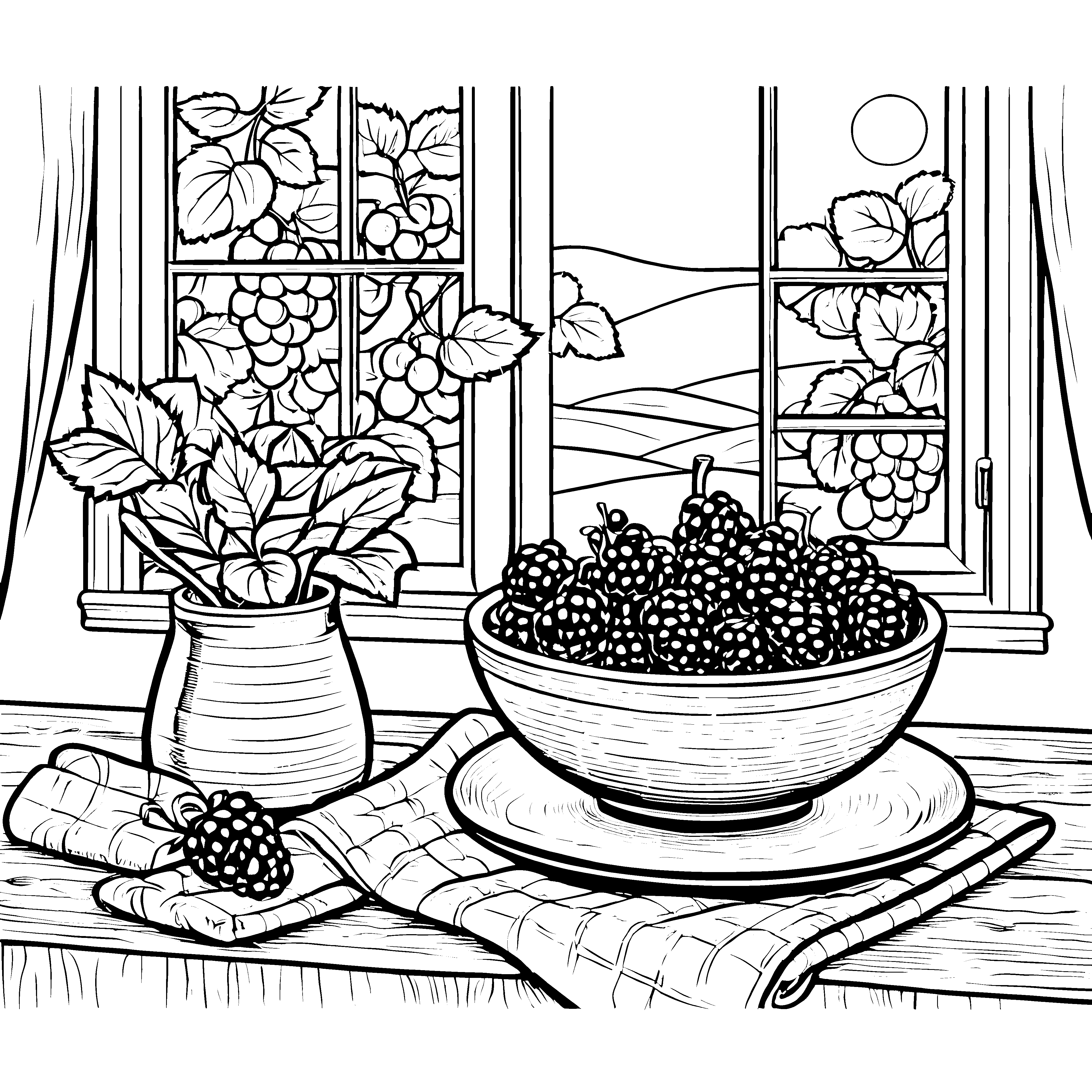 Bunte Stachelbeeren in Schale Malvorlage für fröhliche Obstfreunde