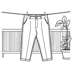 Rustikale Damenhose an der Wäscheleine Bastelvorlage für fröhliche Gartenfreunde