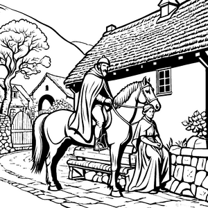 Gütiger Sankt Martin mit Pferd Bastelmotiv für mutige Dorfgeschichten