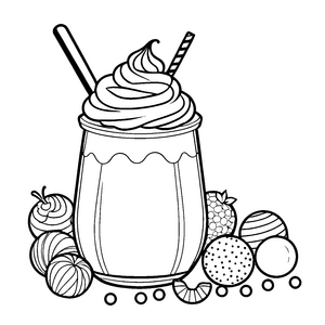 Frischhaltiger Milchshake mit Früchten Bastelmotiv für mutige Obstfreunde