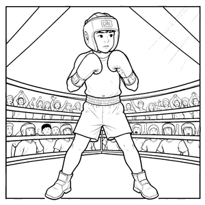 Mutiger Boxer im Ring Malvorlage für junge Sportfans