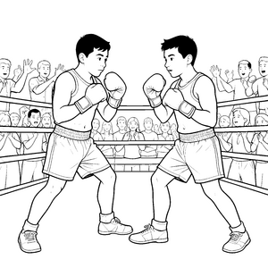 Spannender Boxkampf im Ring Bastelmotiv für mutige Ringgegner