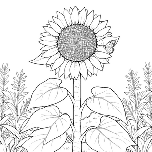 Prachtvolle Sonnenblume mit Schmetterling Bastelmotiv für kleine Blumenkinder