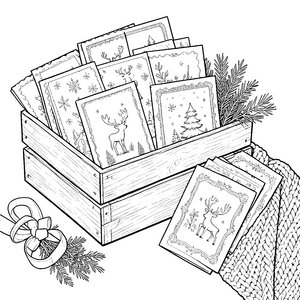 Rustikale Weihnachtskarten mit Hirschen Bastelmotiv für Grussbotschafter