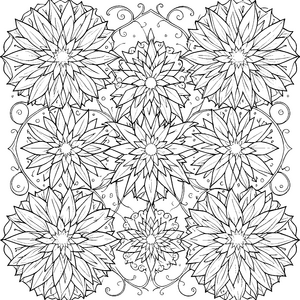 Elegante Blüten-Mandala Malvorlage für kleine Blumenbegeisterte