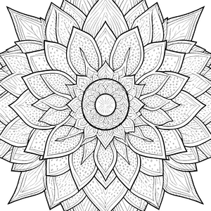 Detailreiches Blüten-Mandala Bastelmotiv für mutige Blumenliebhaber