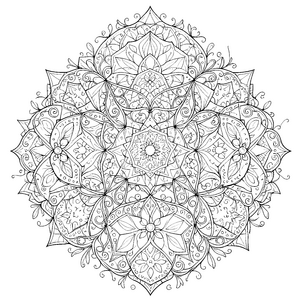Geometrisches Blüten-Mandala Ausmalvorlage für verträumte Linienfreunde
