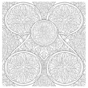 Filigranes Ornament-Mandala Ausmalbild für neugierige Linienfreunde