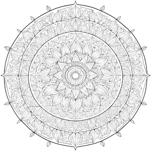 Eindrucksvolles Sternen-Blüten-Mandala Malvorlage für kleine Formfreunde