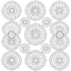 Elegante Blüten-Mandala Ausmalvorlage für verträumte Musterfreunde