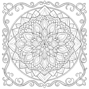 Prachtvolles Blüten-Mandala-Bastelvorlage für verträumte Blumenkinder