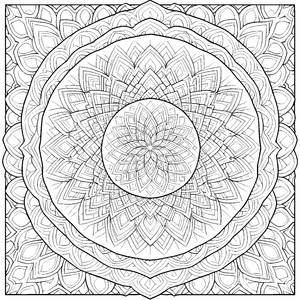Prächtiges Blüten-Mandala Bastelmotiv für fröhliche Naturfreunde