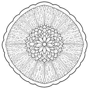 Harmonisches Blüten-Mandala Bastelmotiv für malfreudige Sonnenstrahlen