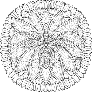 Detailreiches Blüten-Mandala Bastelmotiv für verträumte Kinder