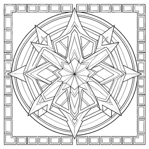 Präzises Sternen-Mandala Malbild für kleine Formbegeisterte