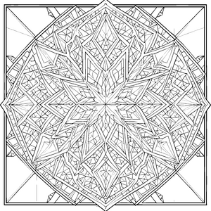 Filigranes Sternen-Mandala mit Rauten Malbild für Musterfreunde