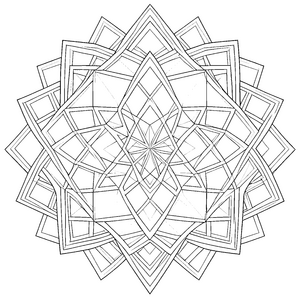 Filigranes Sternen-Mandala mit Polygonen Bastelvorlage für kleine Linienzauberer