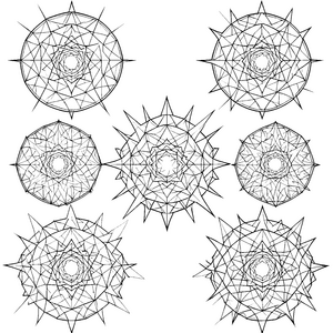 Komplexe Zacken-Mandalas Bastelmotiv für neugierige Geometriefans
