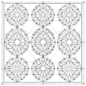 Komplexe Sternen-Mandala-Raster Bastelmotiv für neugierige Geometriefans
