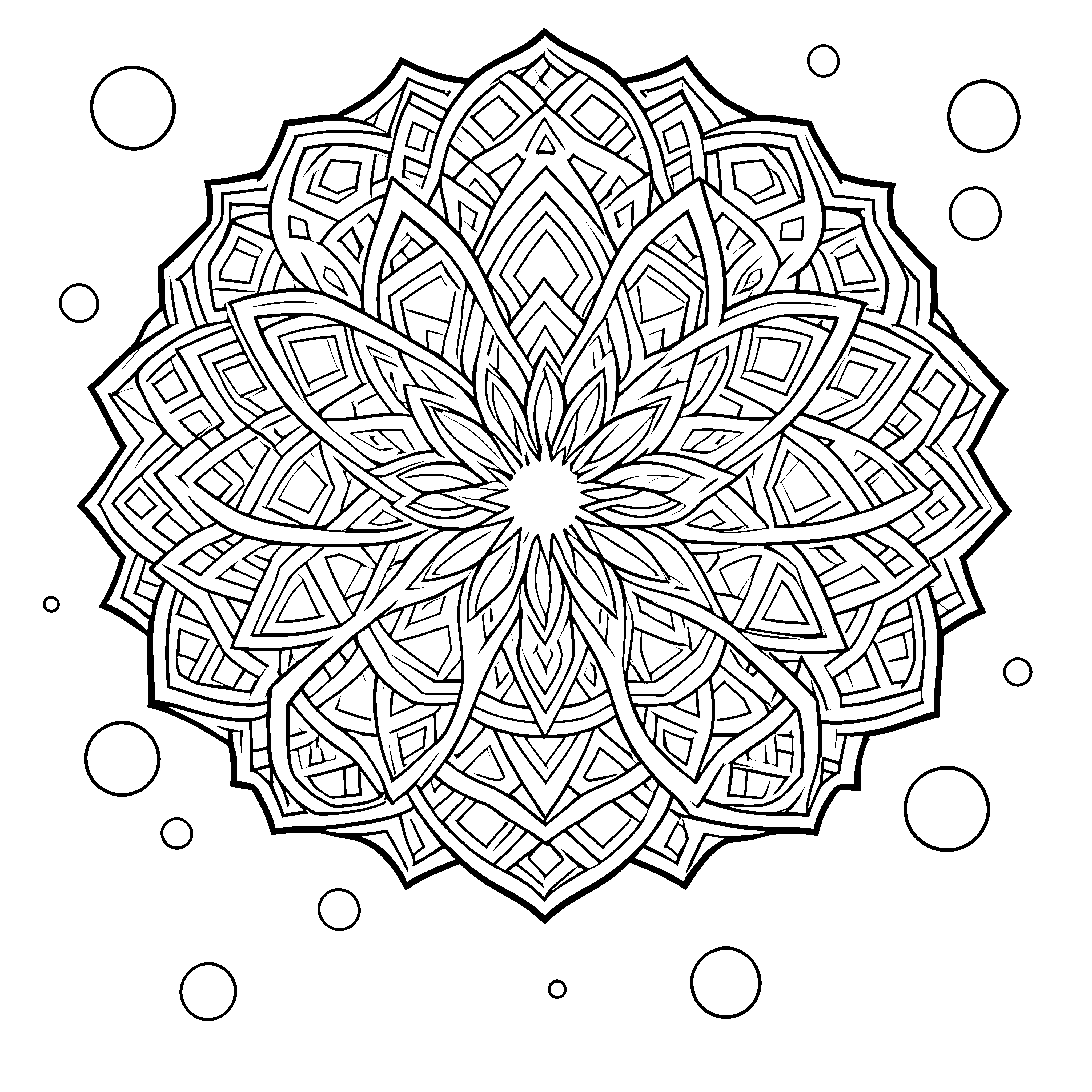 Harmonisches Blüten-Mandala Bastelvorlage für kleine Kunstschaffende