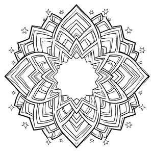 Geometrisches Sternen-Mandala Bastelmotiv für neugierige Formfreunde
