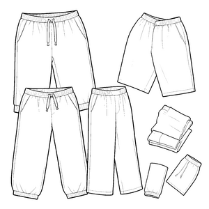 Vielfältige Hosen mit Kordelzug Bastelmotiv für kleine Modedesigner