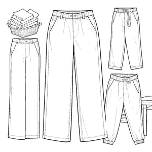 Stilvolle Hosen mit Gürtelschlaufen Ausmalbild für kleine Kleiderfans