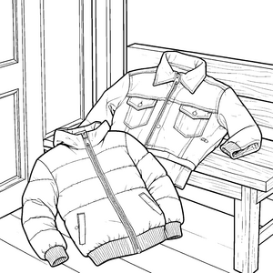 Stilvolle Steppjacke und Jeansjacke Bastelmotiv für verträumte Kleidungsträger