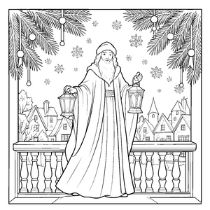 Heimeliges Christkind mit Laterne Ausmalvorlage für kleine Winterfreunde