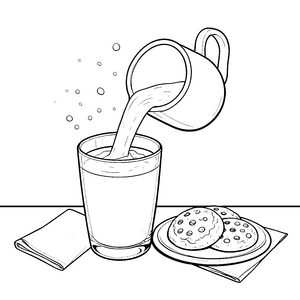 Genüssliche Milchkanne mit Keksen Bastelmotiv für kleine Naschfreunde