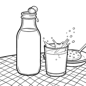 Spritzige Milch mit Pfannkuchen Bastelvorlage für kleine Frühstückshelden