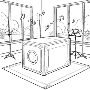 Rhythmischer Cajon mit Noten Bastelmotiv für fröhliche Taktgeber