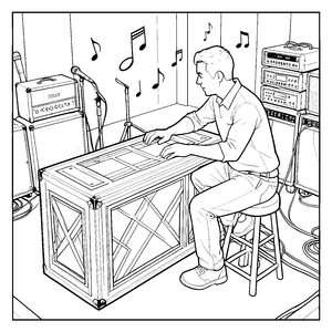 Dynamischer Cajon im Tonstudio Malbild für verträumte Tonexperten