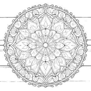 Symmetrisches Oster-Mandala mit Osterglocken-Bastelmotiv für malfreudige Blumenkinder