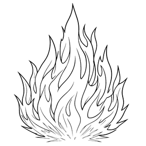 Kraftvolle Flammenzungen Bastelvorlage für kleine Feuerfreunde
