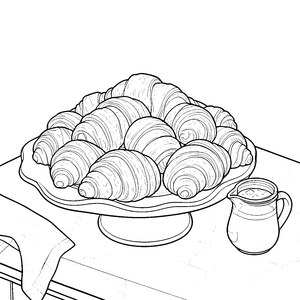 Appetitliche Croissants auf der Etagere Bastelvorlage für mutige Genießer