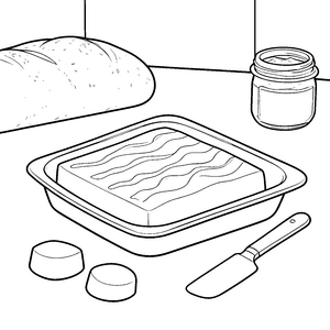 Reichhaltige Butter im Block Malbild für fröhliche Bäckerfreunde