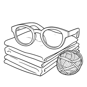 Gemütliche Brille auf Handtüchern Malbild für malfreudige Heimkoscher